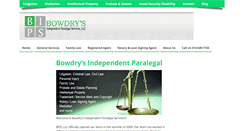 Desktop Screenshot of bowdrysindependentparalegal.com