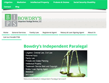 Tablet Screenshot of bowdrysindependentparalegal.com